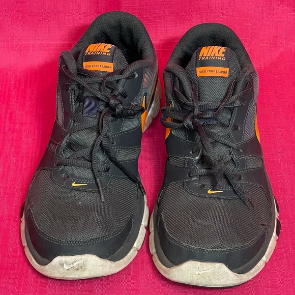 NIKE TRAINING SNEAKERS DARK GRAY & ORANGE SIZE 8.5 - Picture 11 of 13
